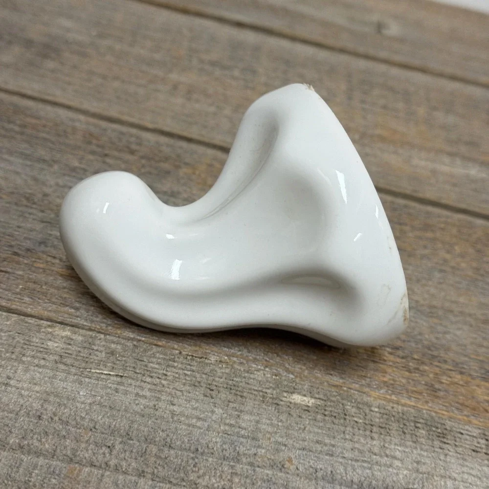 Vintage white ceramic porcelain thick bathroom towel hook